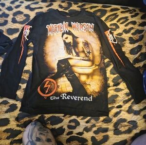 Marilyn Manson 'The Reverend' Black Graphic Long Sleeve Tee